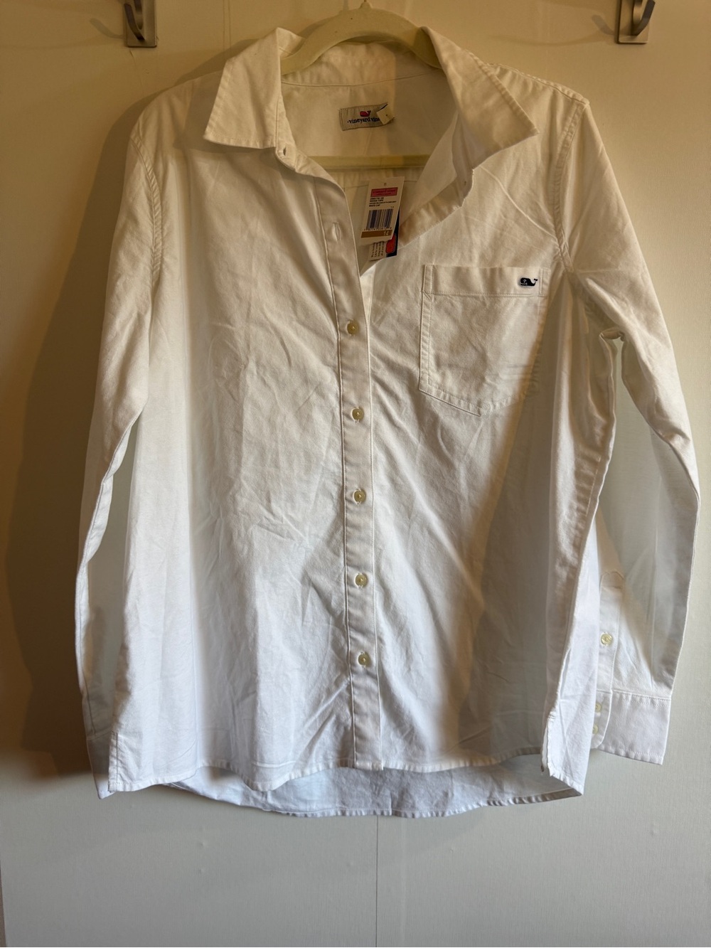 Vineyard Vines White Oxford Relaxed Button Down Shirt NWT Size 14 Preppy